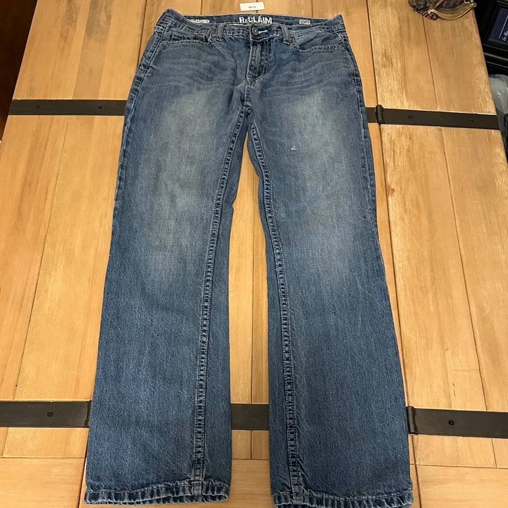 Reclaim by American Eagle Sz 29 Slim Straight GUC Blue Denim Jeans medium wash